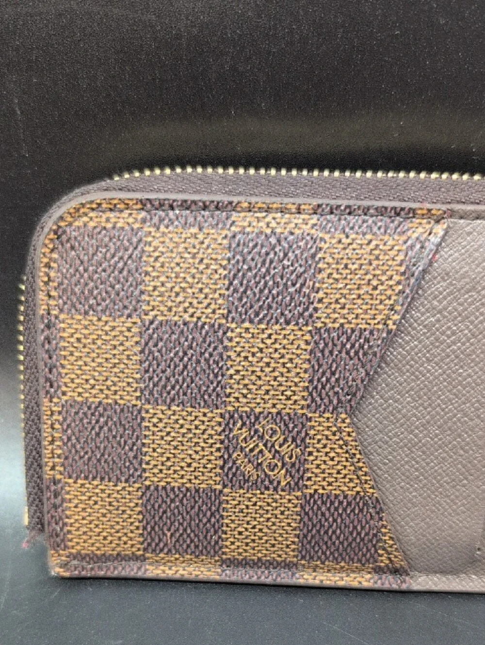 Louis Vuitton Damier Ebene Pattern Coated Canvas Card Holder Recto Verso